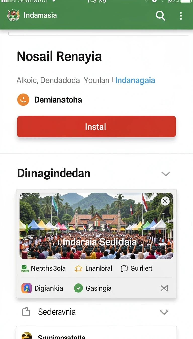 Cuplikan layar menu unduhan cakrabola untuk perangkat Android